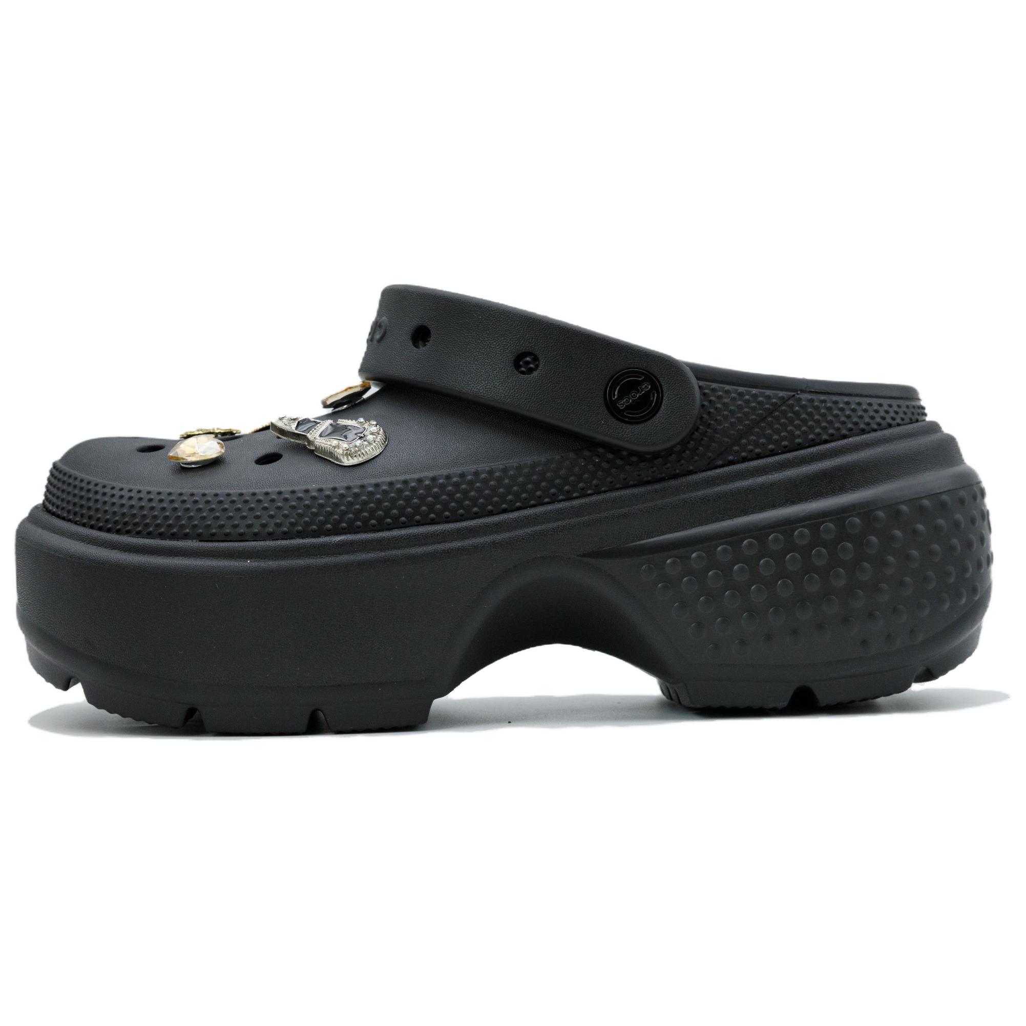 

Crocs Стомп сладкие гемстоун клоги унисекс черные, цвет Black