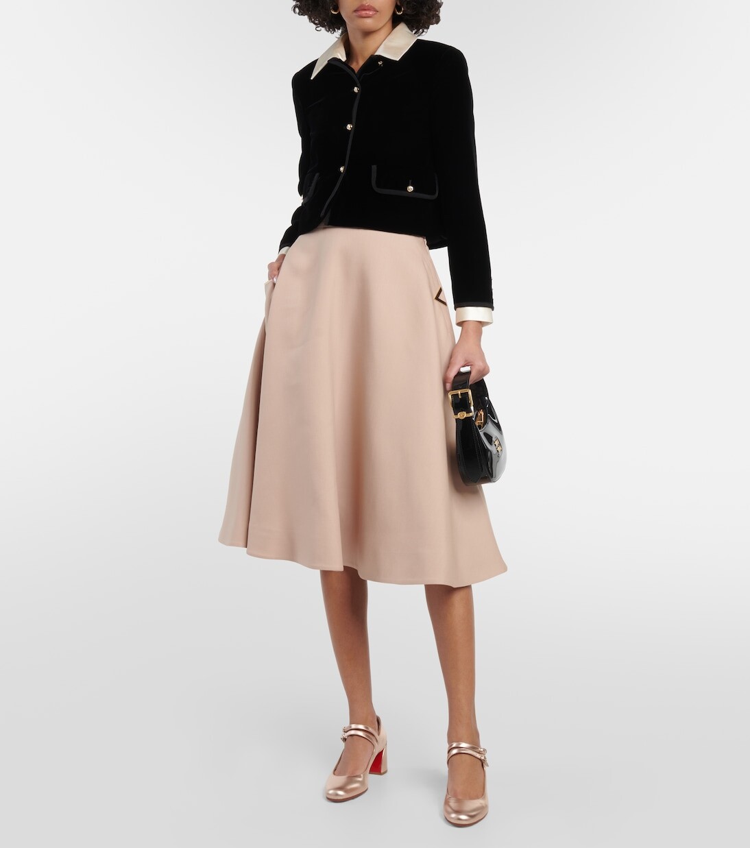 Кожаные туфли мэри джейн miss jane Christian Louboutin, бежевый — фото 2