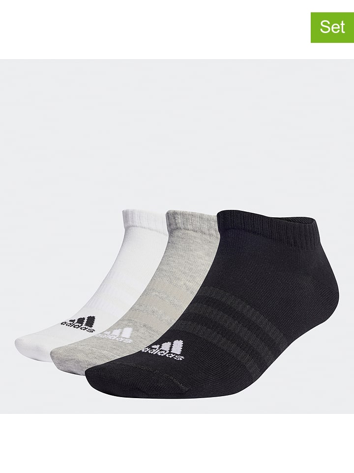 

Adidas Комплект из 3 пар: функциональные носки белого, серого и черного цвета