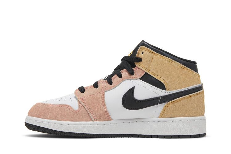 Кроссовки Air Jordan Air Jordan 1 Mid SE GS 'Flight Club', розовый — фото 4