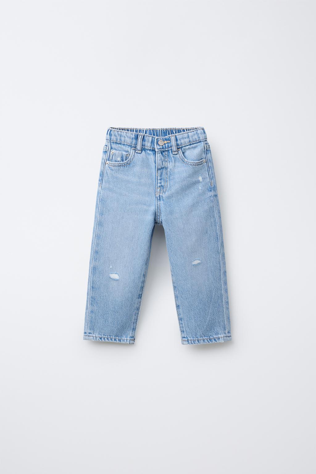 

Рваные мамины джинсы ZARA, светло-синий