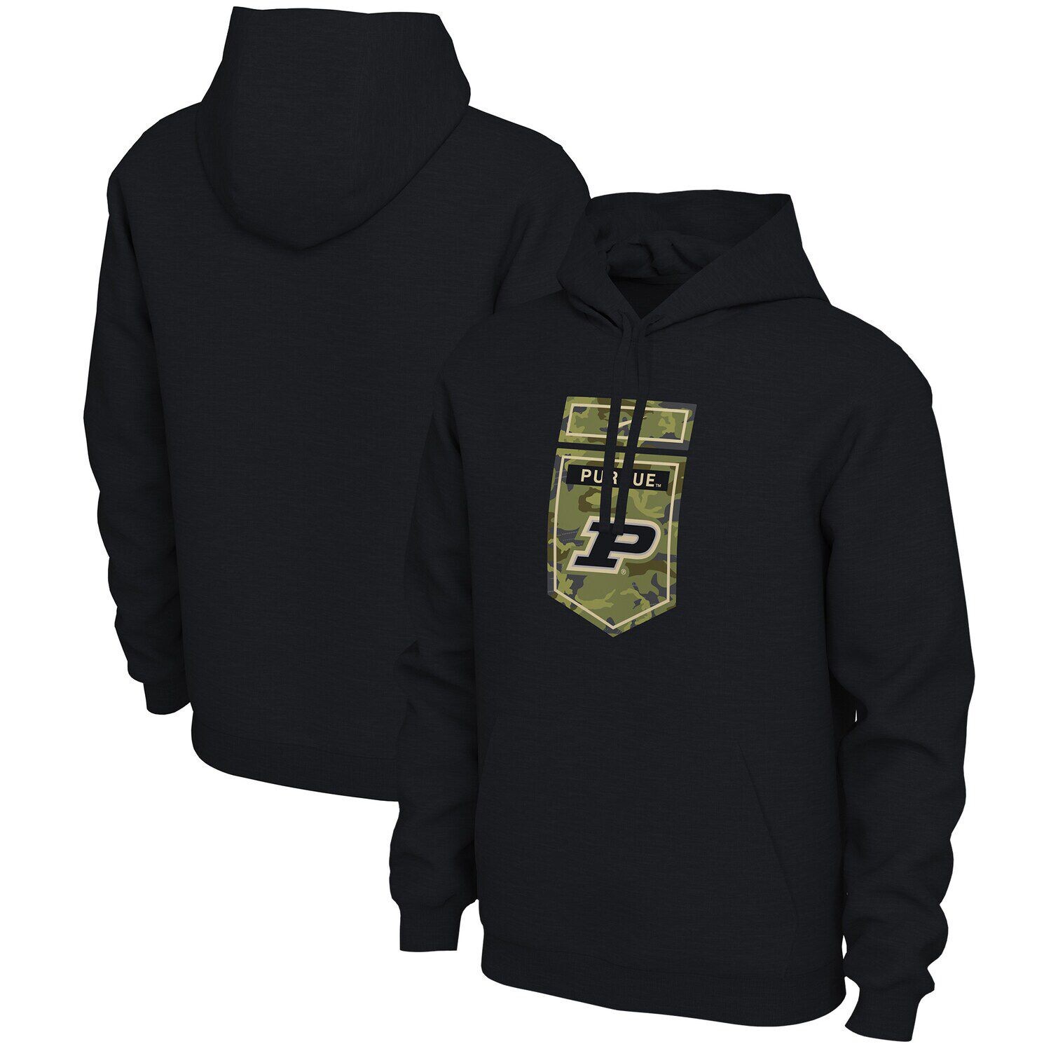 

Мужской черный пуловер с капюшоном Purdue Boilermakers Veterans Camo Nike