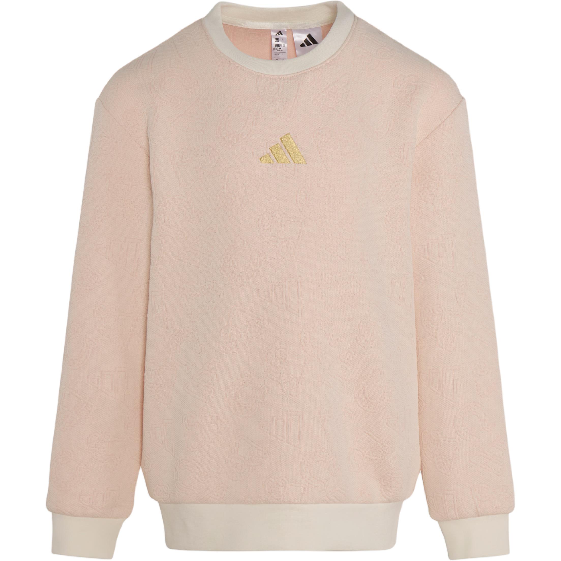 

Толстовка FW25 Спортивная одежда Вязаный круглый вырез Детская Adidas, jade белый/светлый розовый