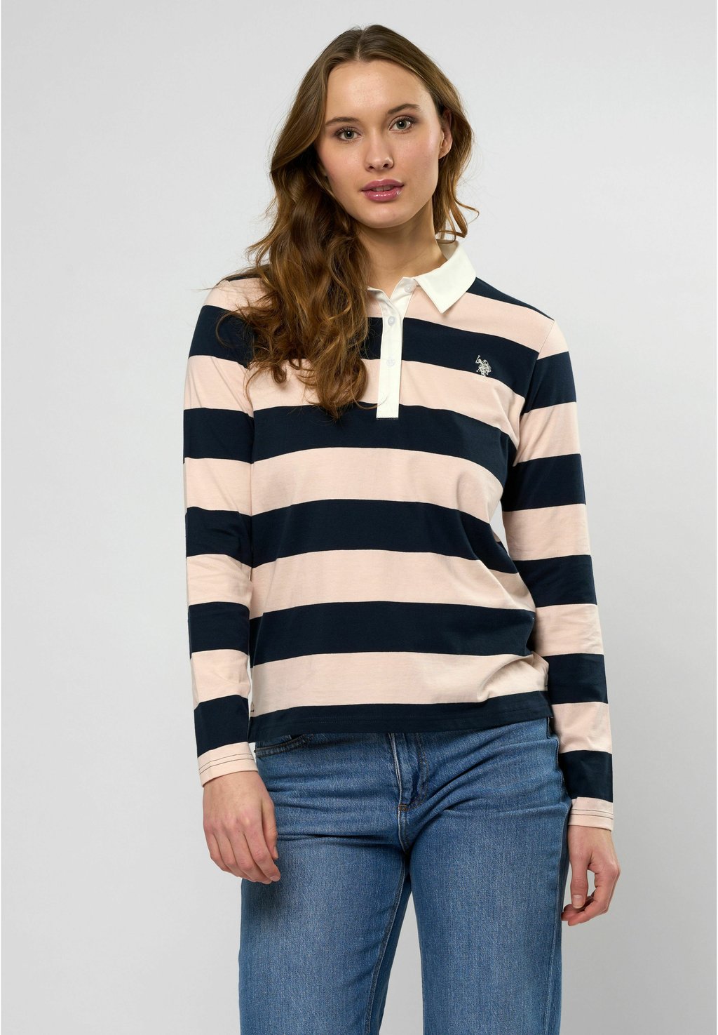 

Топ с длинными рукавами Polo shirt U.S. Polo Assn., светло-розовый