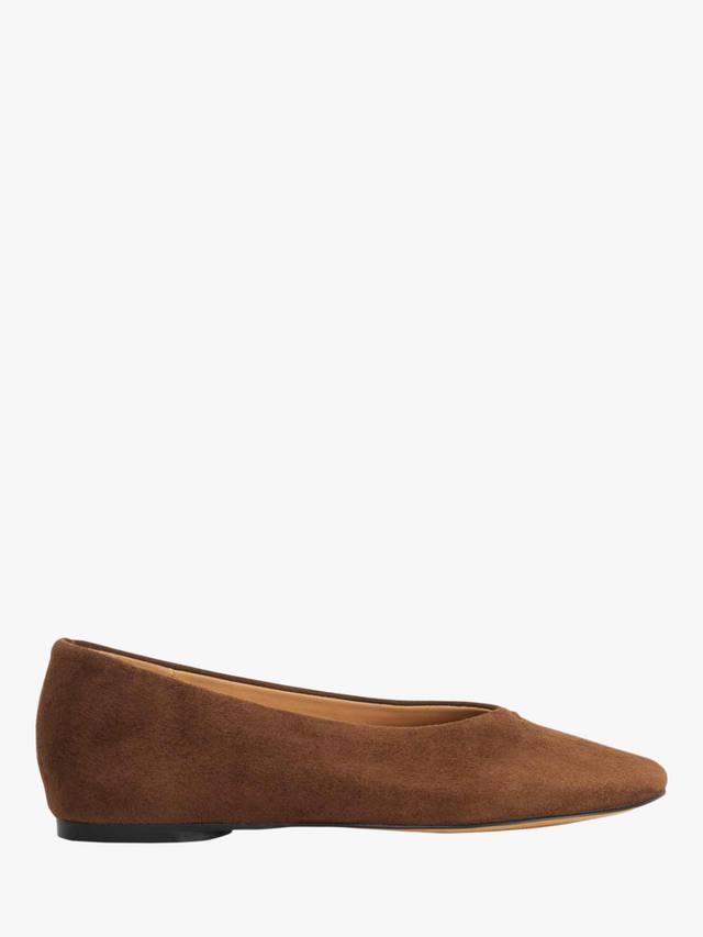 Высокие балетки из замши с круглым носком Dune London, Brown