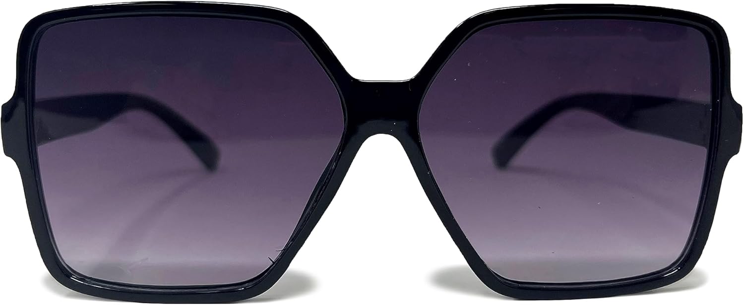 

Стильные квадратные солнцезащитные очки Funky Junque Oversized Square для женщин, винтажные, большие, широкие, модные, ретро, ​​с защитой от УФ-излучения, роскошные, Black Frames/Ombre Smoke Lenses