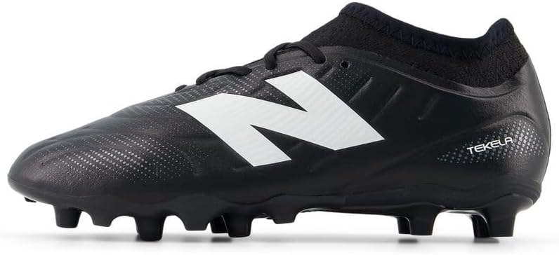 Детские кроссовки New Balance Tekela Team Low Laced Fg V5 (унисекс), белый/черный — фото 2