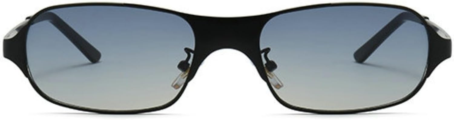 

COTIA Модные ретро-солнцезащитные очки квадратной формы для женщин и мужчин, маленькие прямоугольные, в стиле панк, с металлической оправой, в стиле Y2K, Gradient Blue