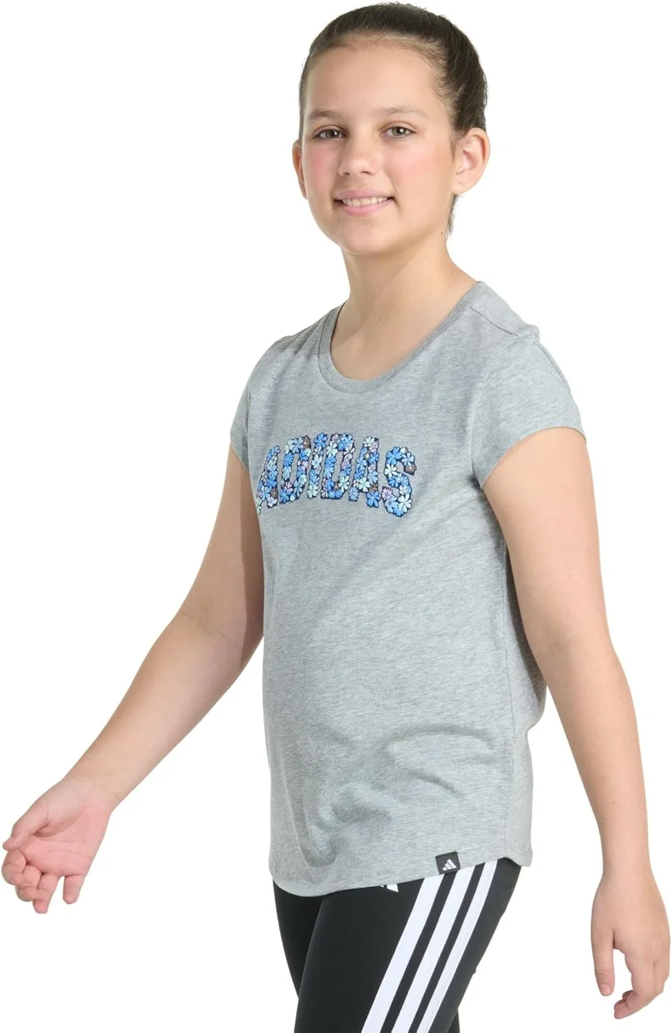Футболка детская adidas, цвет Medium Grey Heather — фото 3