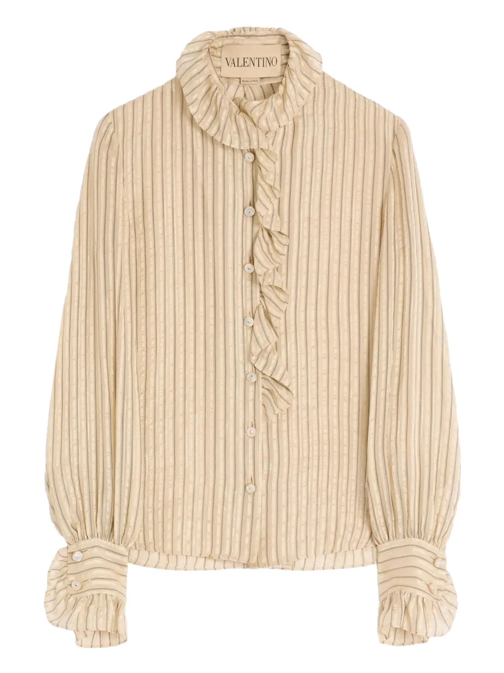 

Полосатая рубашка с оборками VALENTINO GARAVANI, нейтральный