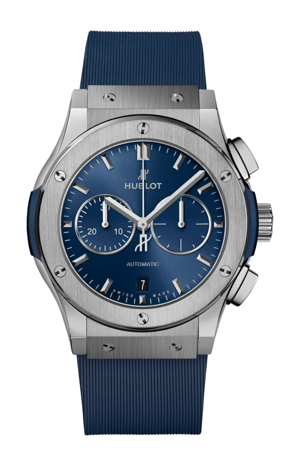 

Часы classic fusion chronograph titanium blue 42 мм Hublot