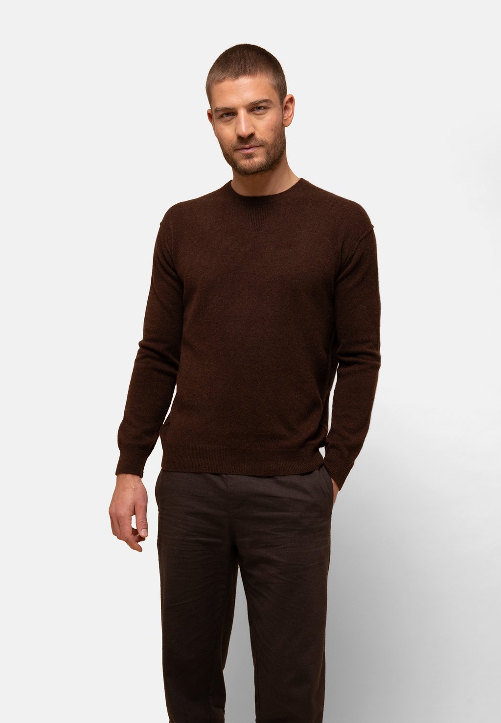 

Свитер COL ROND Just Cashmere, коричневый