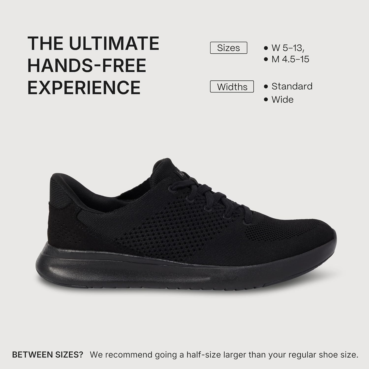 Кроссовки Kizik Slip On: Lima- удобные для повседневной носки, с Hands-Free, дышащий верх из трикотажа, мужские и женские прогулочные обувь с поддержкой свода стопы, черный — фото 4
