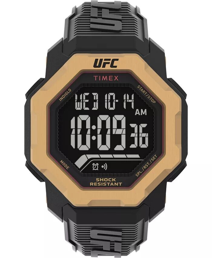 

Мужские мужские часы UFC Knockout, черные полиуретановые часы, 48 мм Timex, черный