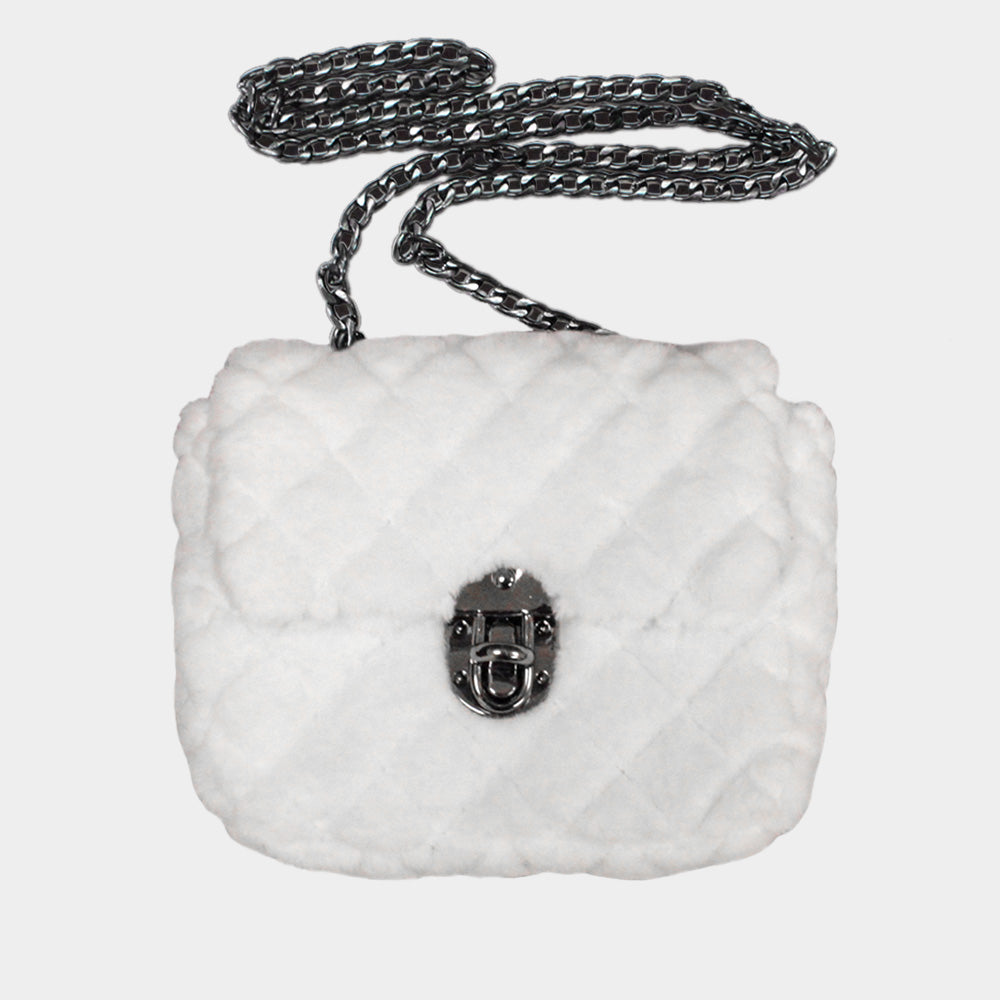 

Сумка через плечо из искусственного меха FASHNZFAB, белый