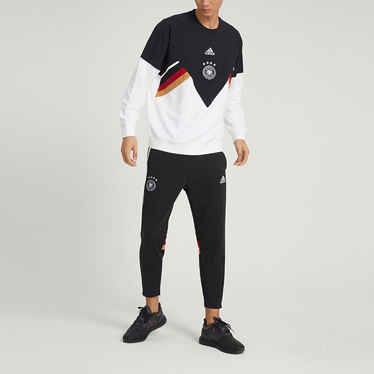 Adidas Германия Icon Crew Футболка для футбола Черная, Черно-белая — фото 4