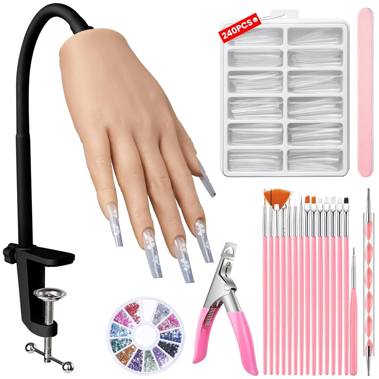 Гибкая силиконовая рука для тренировки дизайна ногтей от Yokilly Yokilly, Practice Hand For Nail Design Kit -1