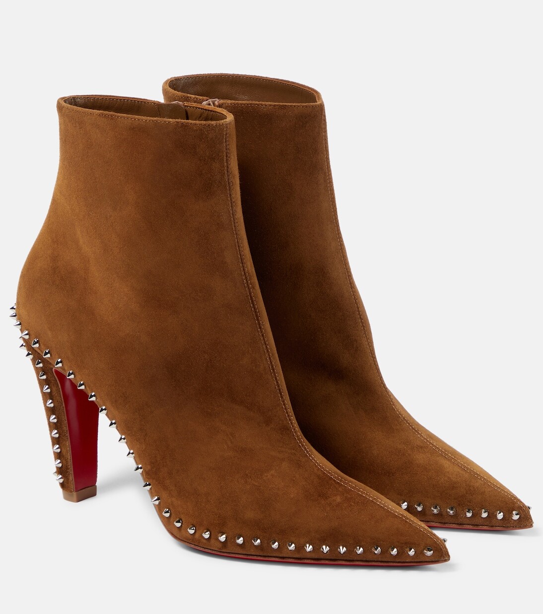 Vidura замшевые ботильоны с шипами Christian Louboutin, бежевый