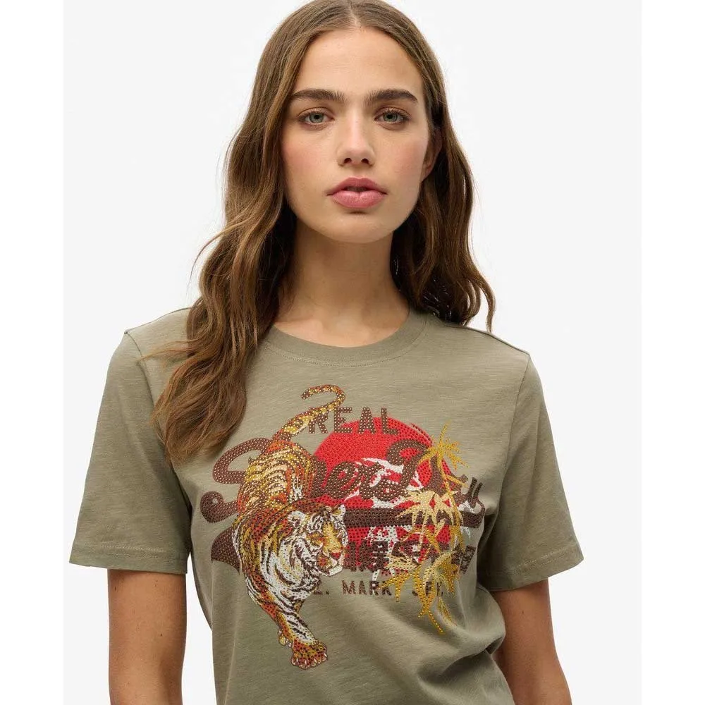 Футболка с коротким рукавом Superdry Vl Tokyo Relaxed, зеленый — фото 3