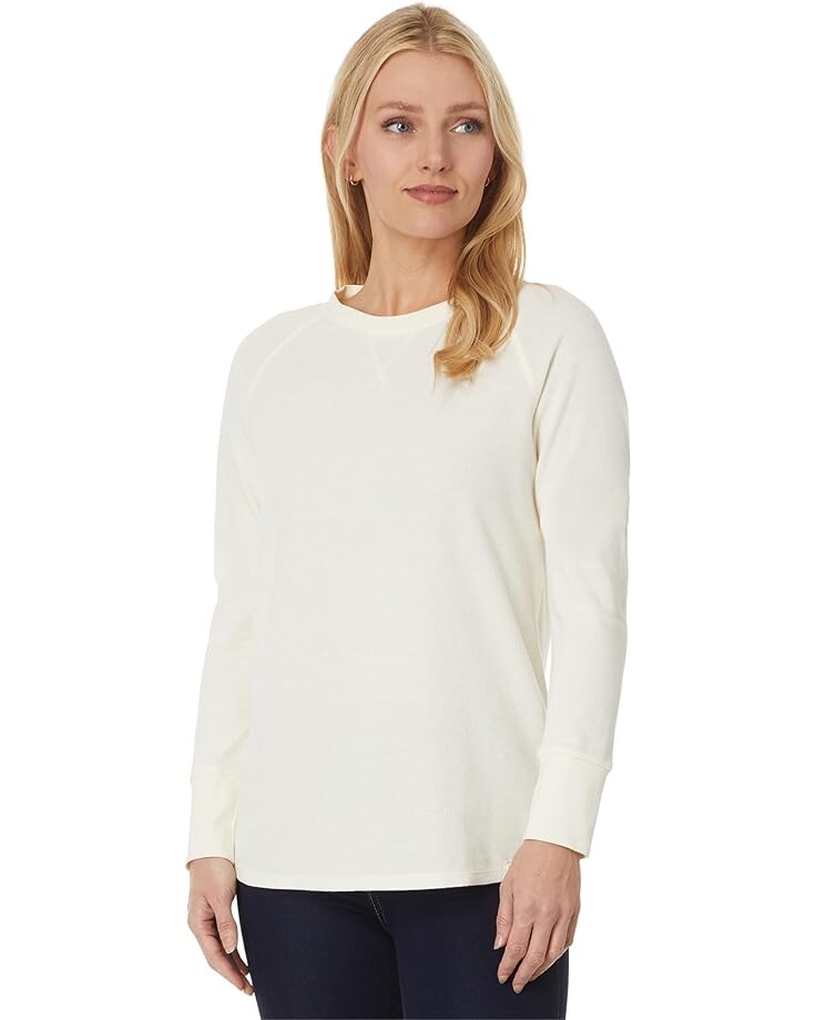 

Футболка L.L.Bean Unshrinkable Mini-Waffle Tee Long-Sleeve Crew Neck, кремовый