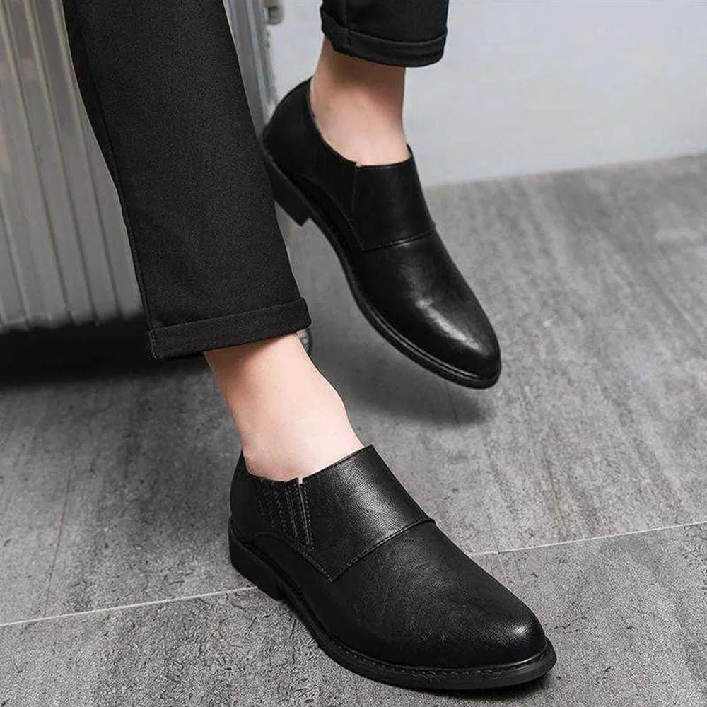 Туфли кожаные мужские Formal Shoes Slip-On Black UOPYNE — фото 2
