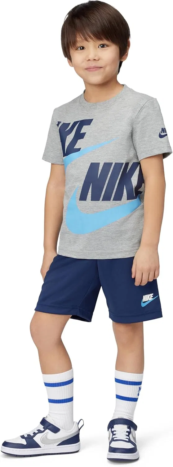 Детский спортивный комплект футболка и шорты Nike, Midnight Navy