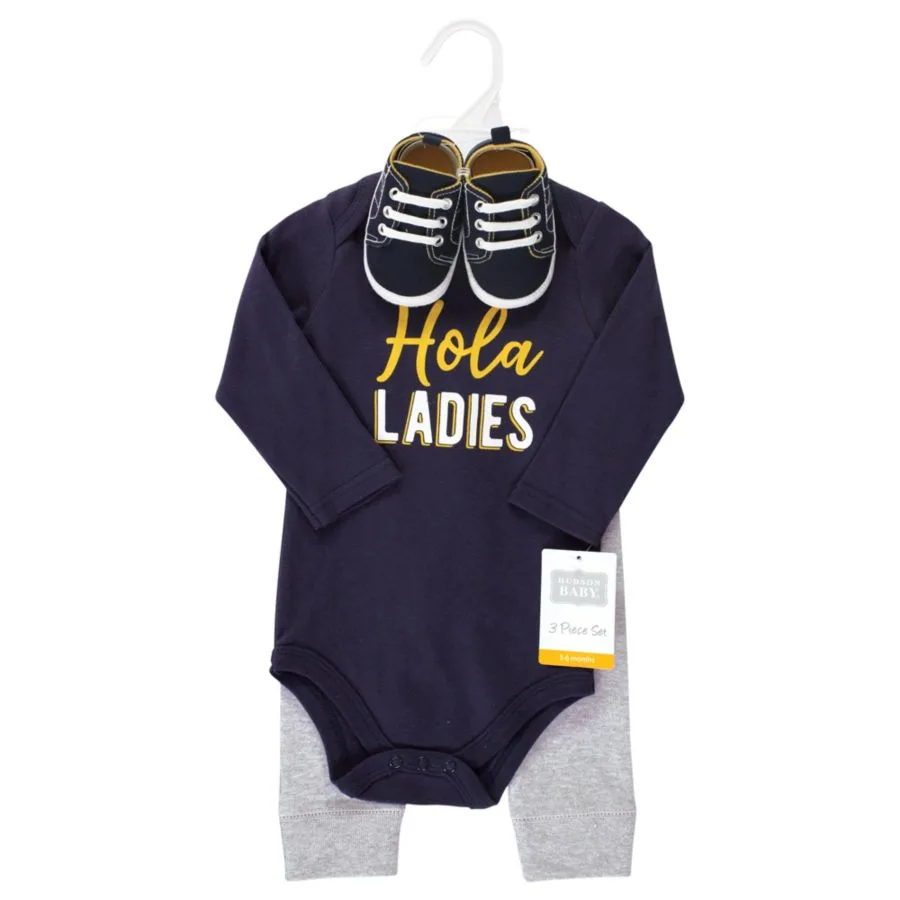 Комплект из трех предметов: боди с длинными рукавами, брюки и обувь Hudson Baby, Hola Ladies Long Sleeve — фото 2