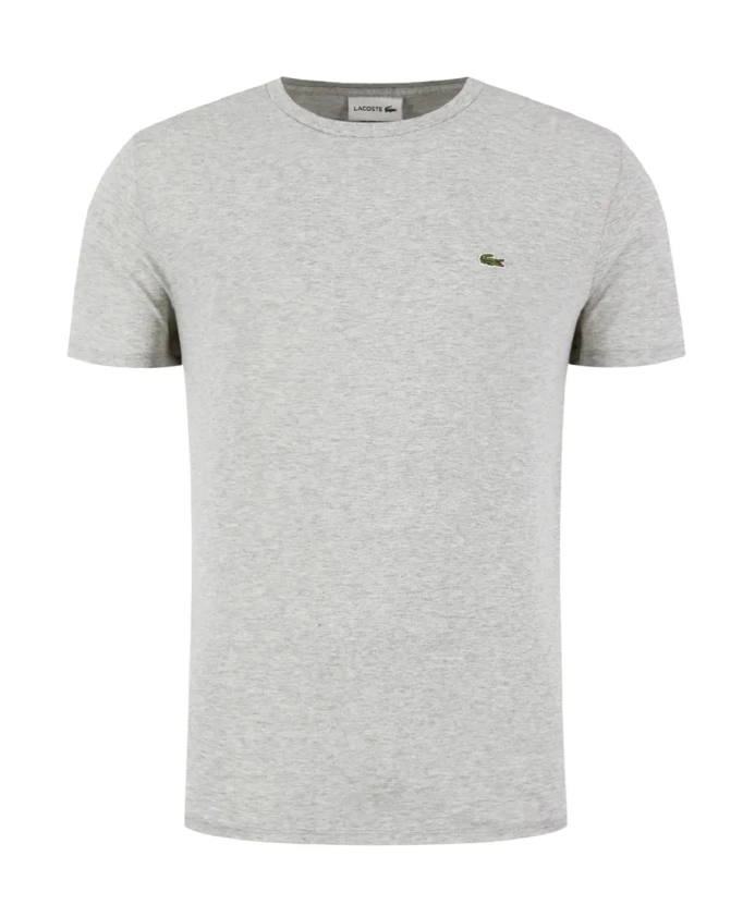 

Серая хлопковая футболка с вышитым логотипом. Lacoste, серый