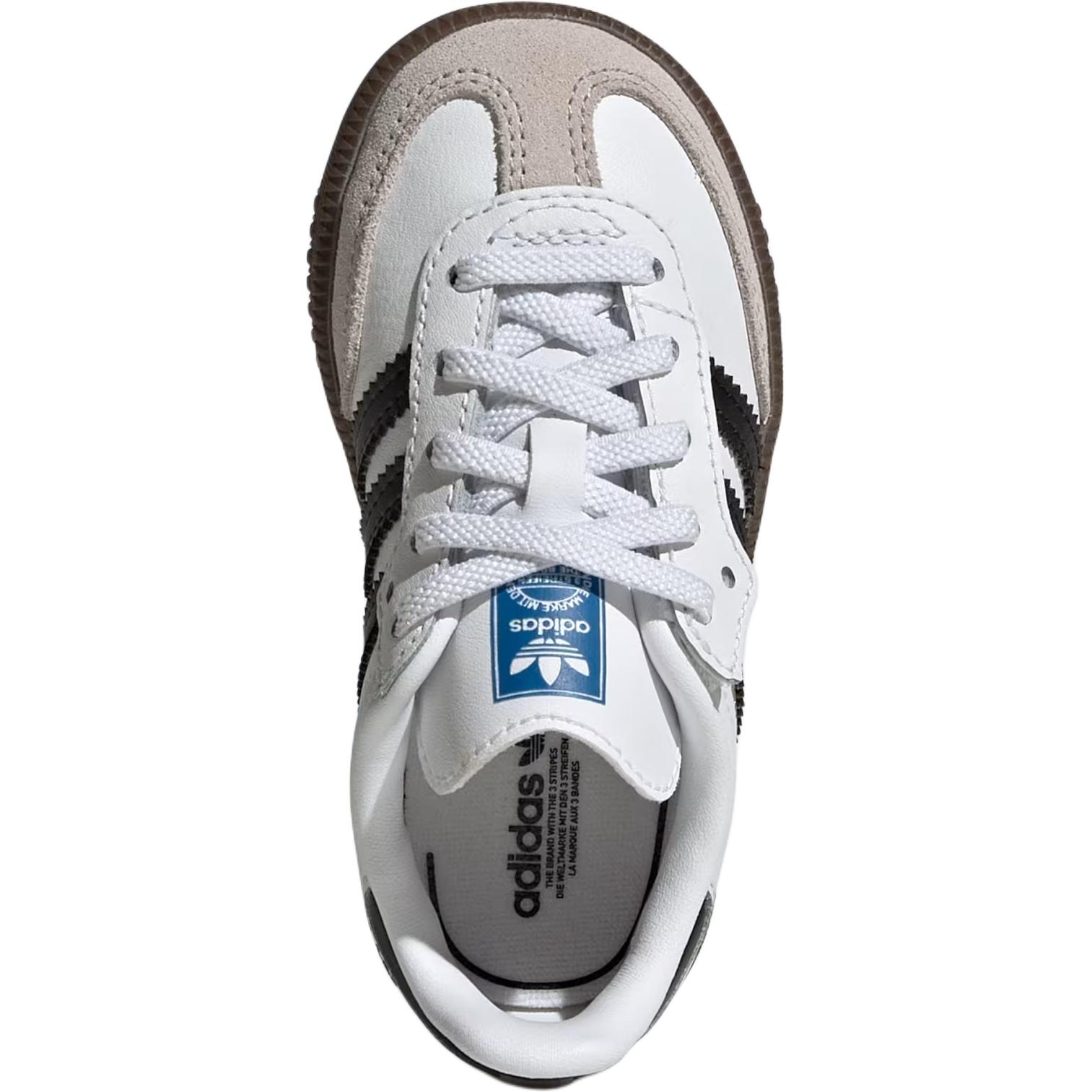 Adidas Originals Samba OG устойчивые к истиранию низкие детские ботинки White Black для малышей — фото 4