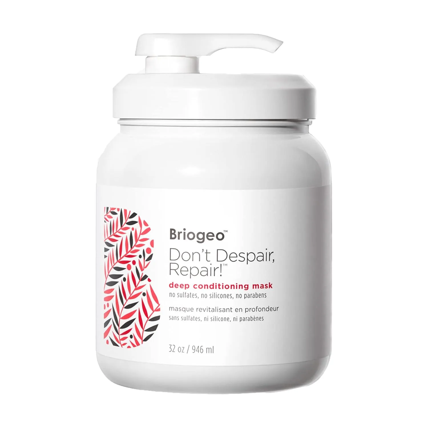 Briogeo Don't Despair, Repair! маска для глубокого кондиционирования, баланс протеина и увлажнения для сухих, поврежденных и окрашенных волос, vegan и cruelty-free 946 мл (1 шт.)