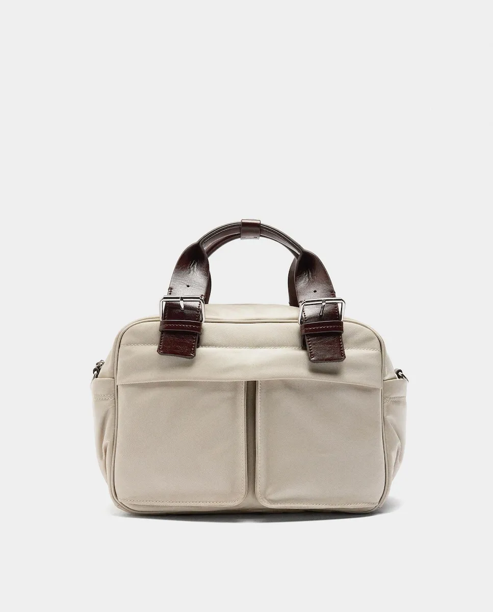 

Сумка-трансформер в стиле «тоут» с несколькими карманами и застежкой на молнии, однотонная Parfois, светло-бежевый