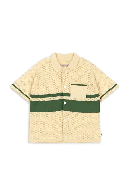 Рубашка детская с перфорацией HAI KNIT SHIRT Konges Sløjd, желтый — фото 2