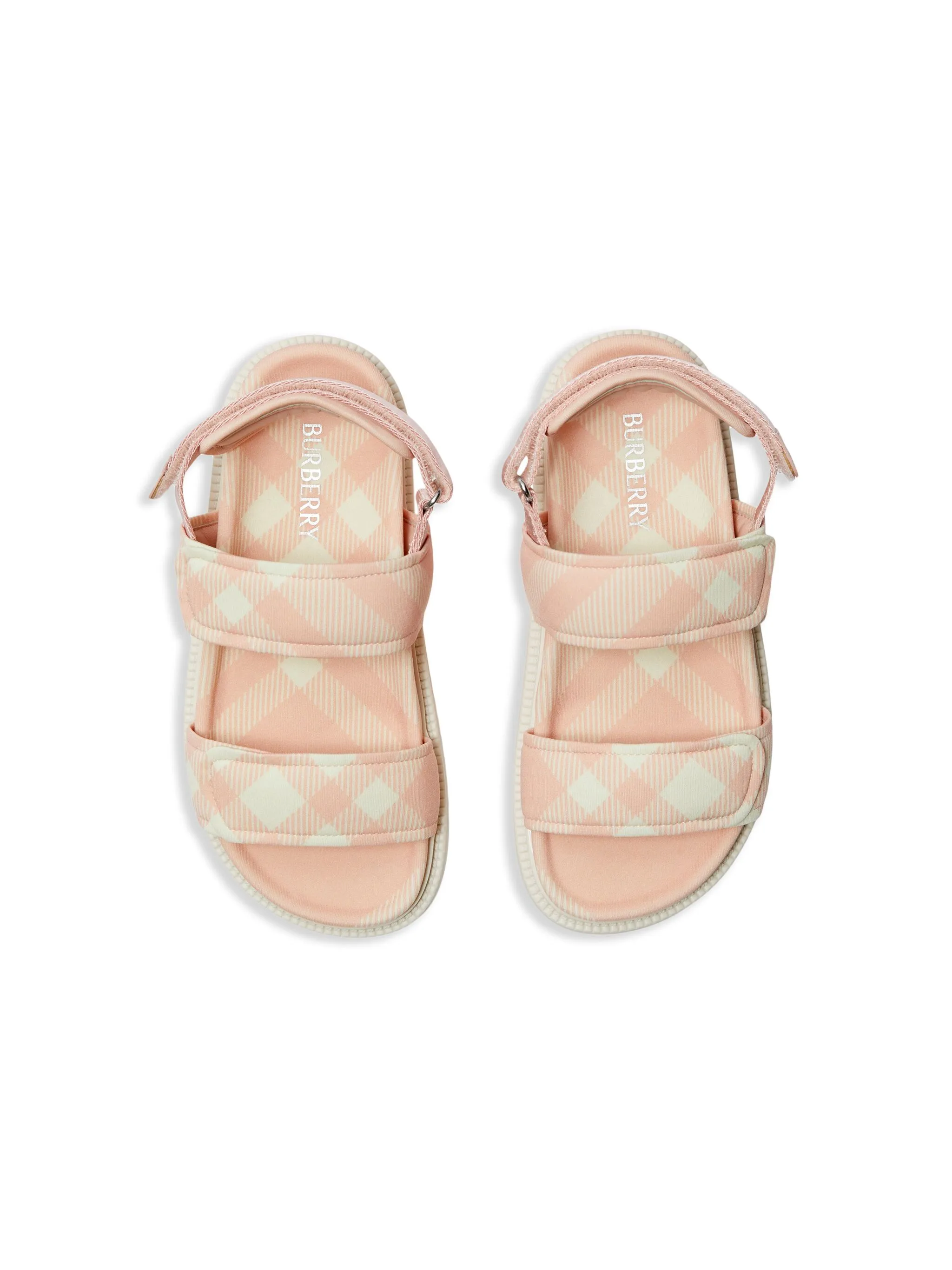 Сандалии в клетку Burberry Kids, розовый — фото 2