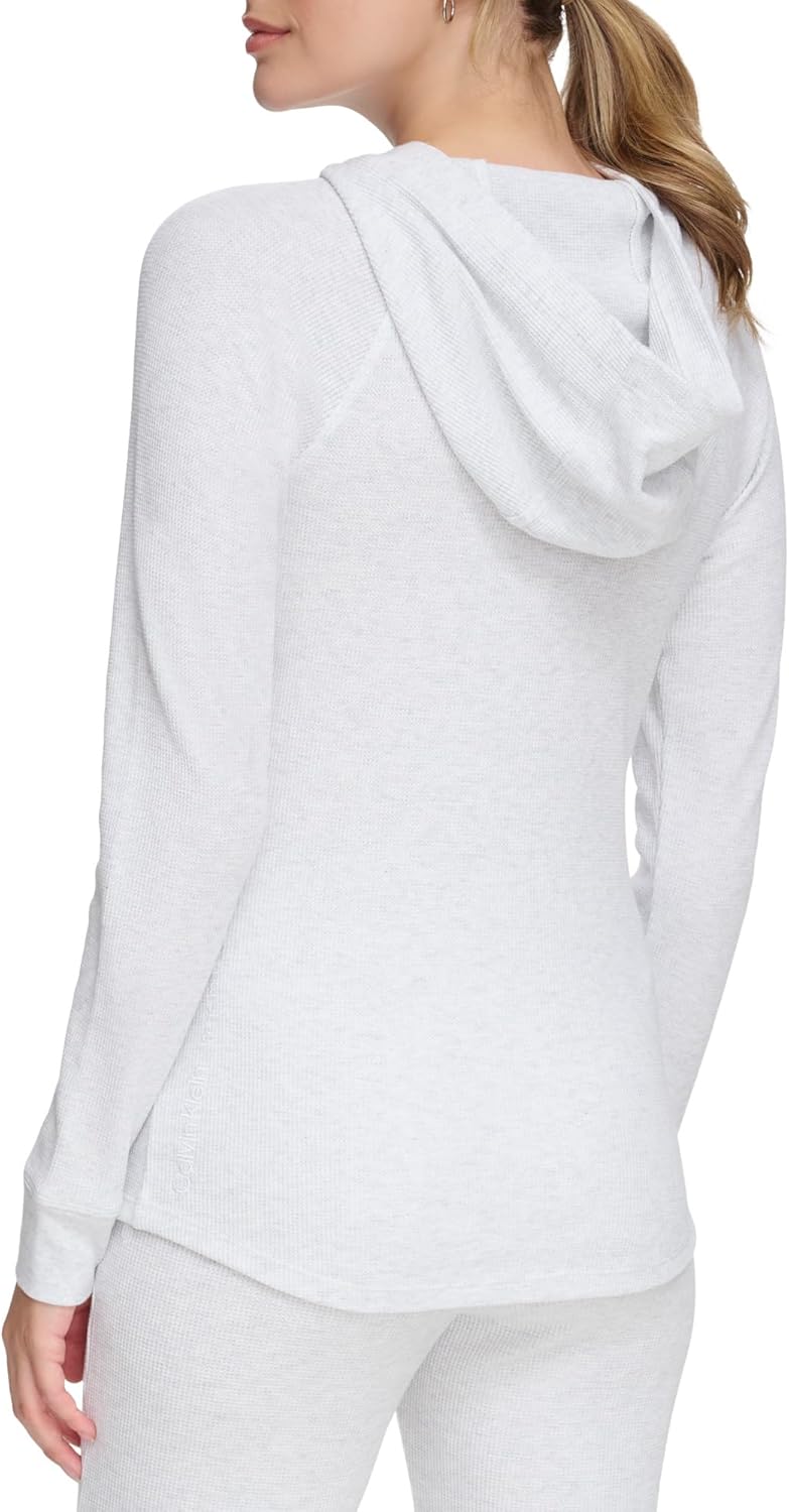 Женская толстовка Calvin Klein с длинным рукавом и карманом Kanga., Optic Heather — фото 4