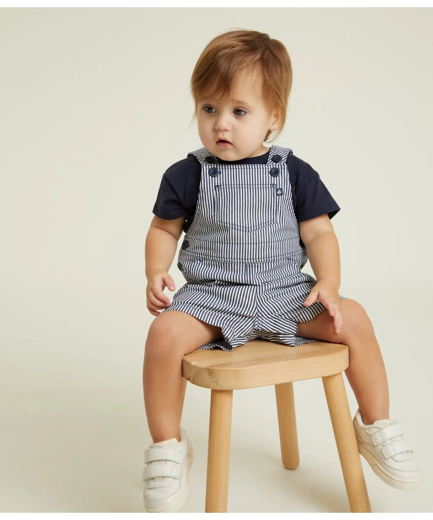 Комбинезон в полоску «Гикори» PETIT BATEAU, Navy/Off-White