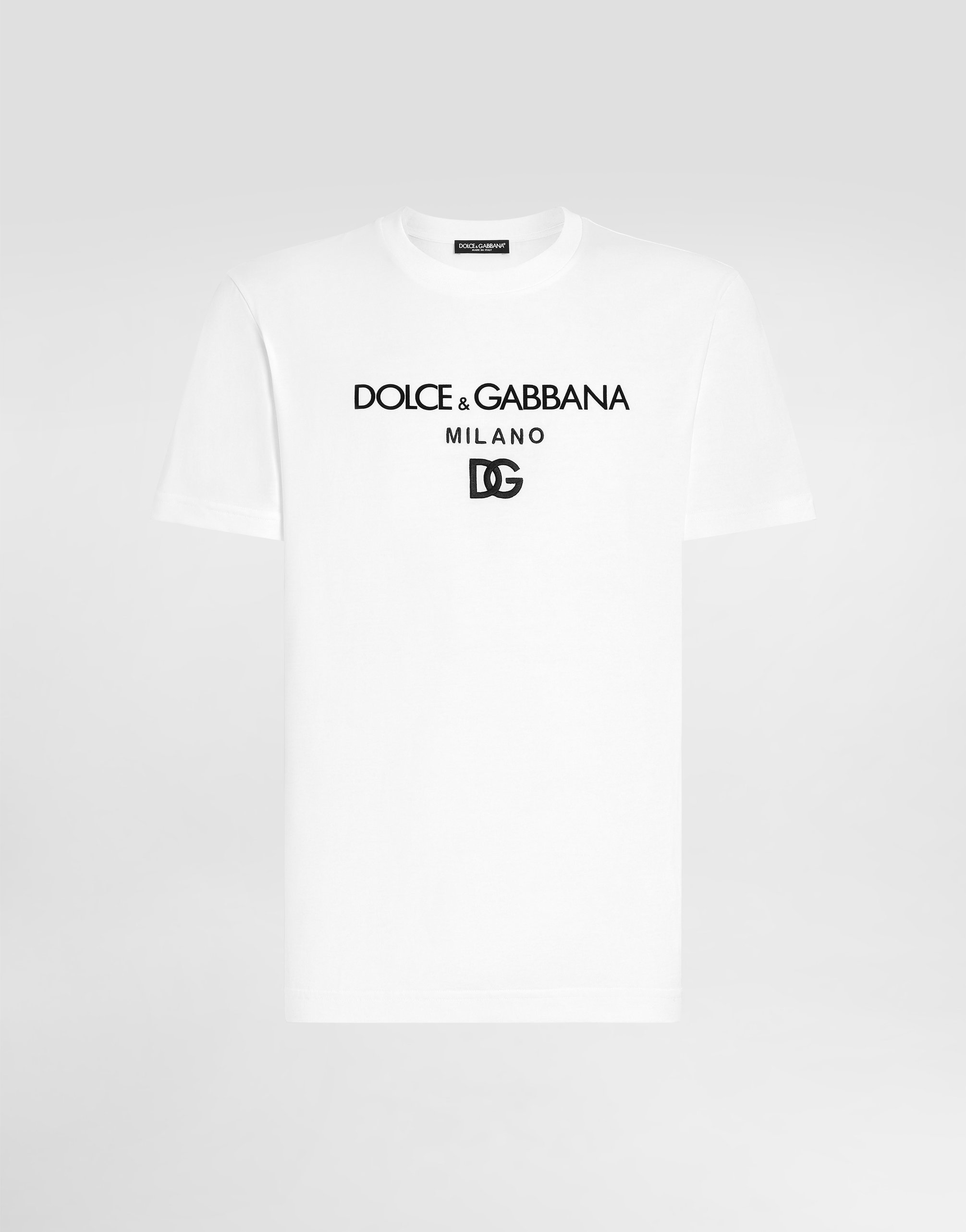 

Хлопковая футболка с вышивкой dg Dolce & Gabbana, белый