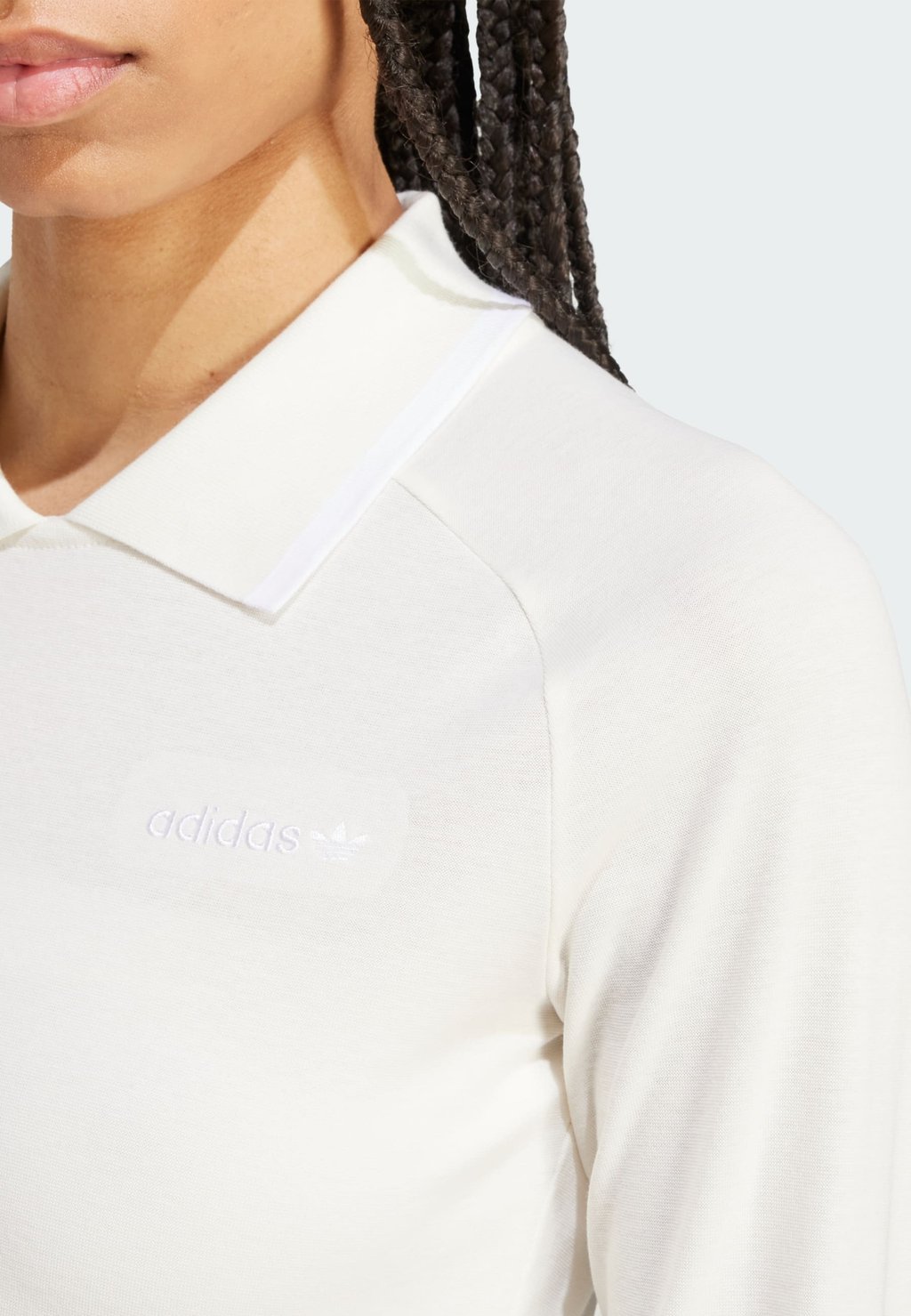 Футболка с длинным рукавом Polo Adidas Originals, слоновая кость — фото 3