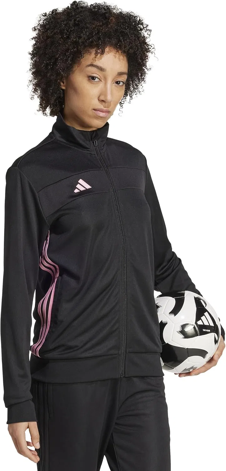 Женская тренировочная куртка adidas Tiro 25 Essentials, Regular Fit, Black/Easy Pink/White — фото 3