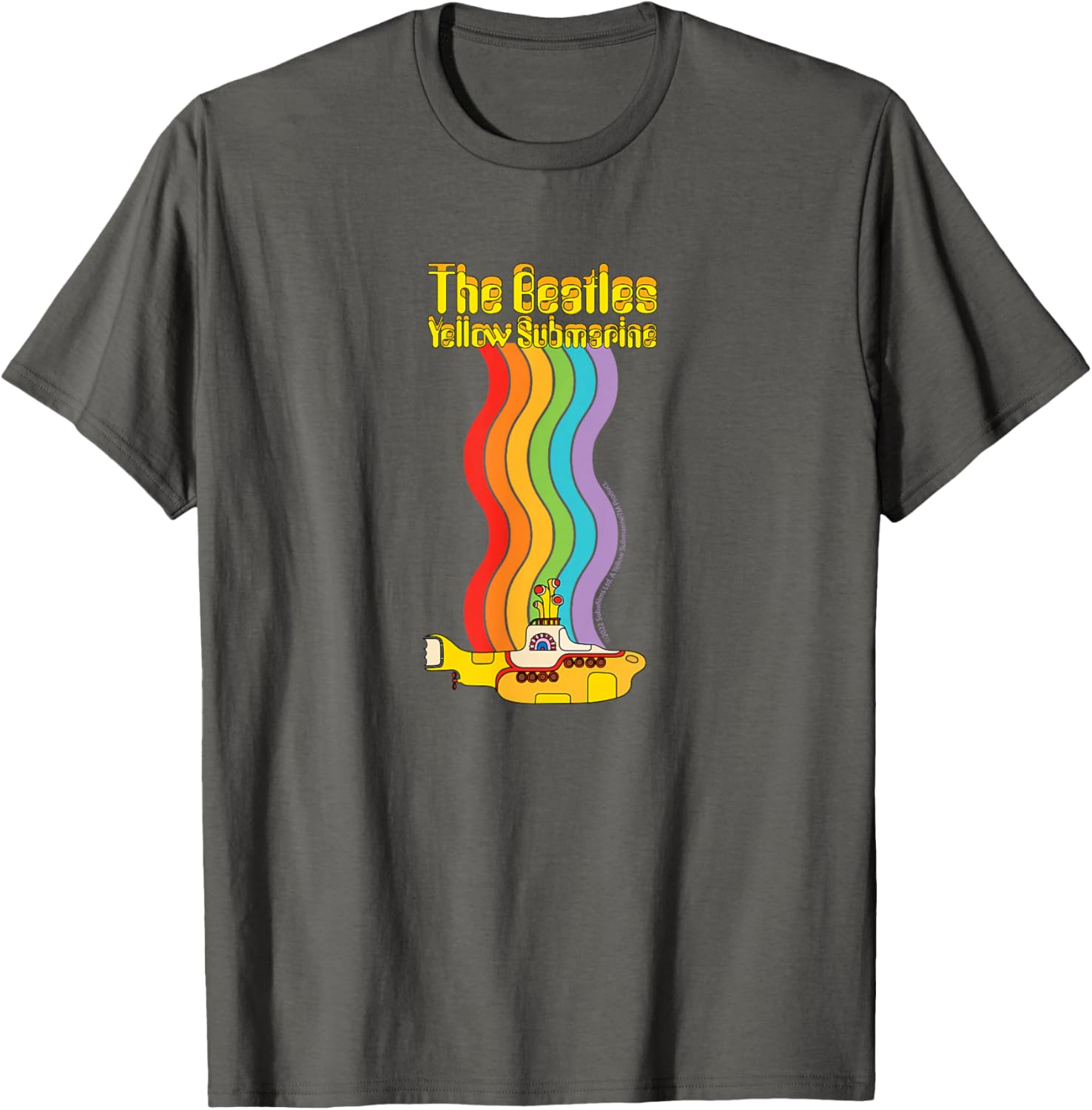 

Футболка The Beatles Желтая подводная лодка с радужным рисунком, серая