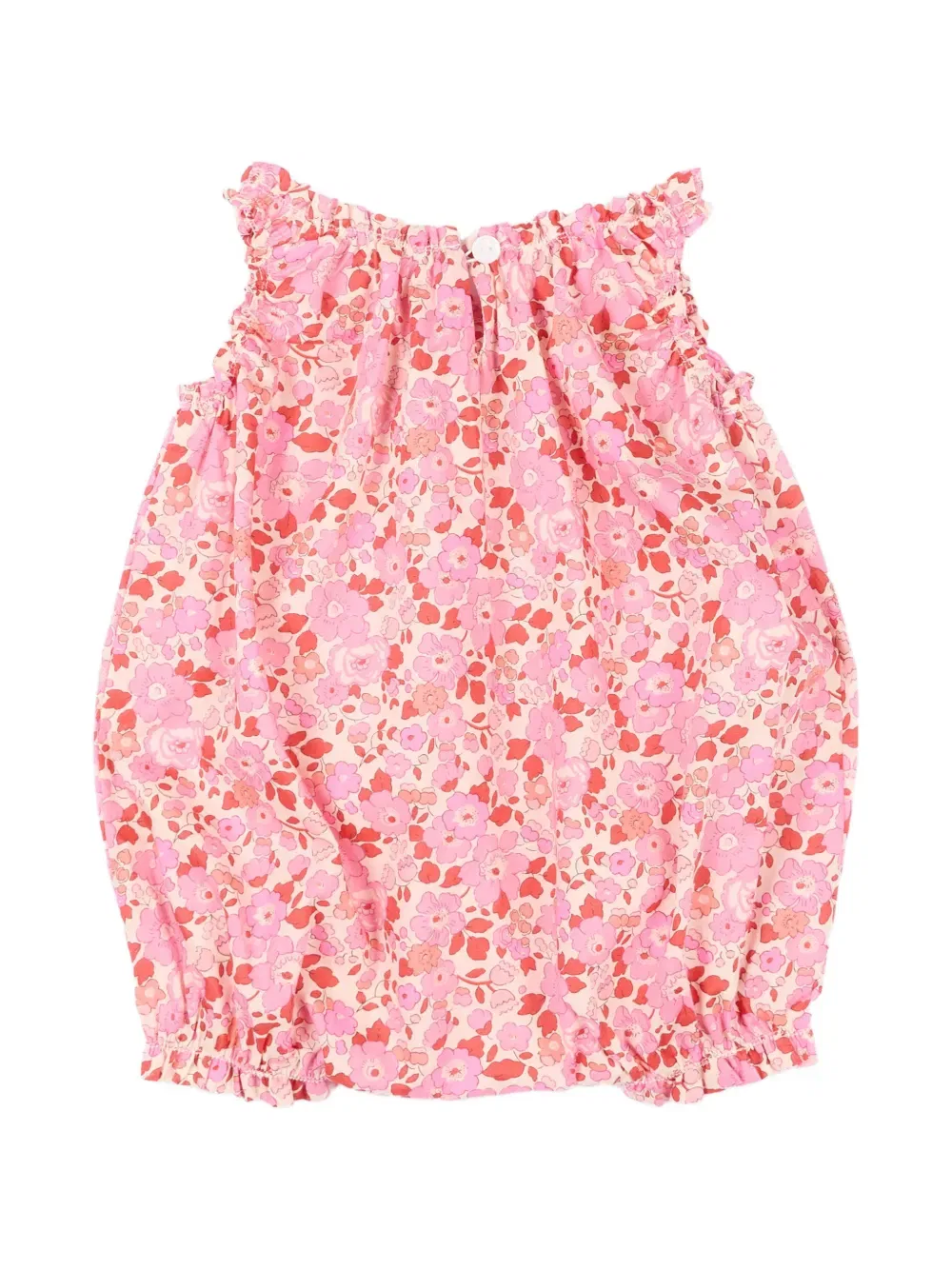 Короткие шорты с оборками и цветочным принтом Pesciolino Rosso Kids, нейтральный — фото 2