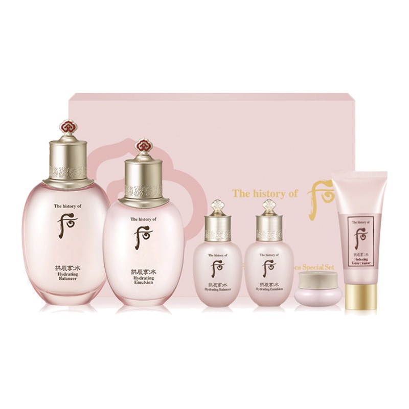 

Набор для ухода за кожей Gongchen Xiangshuiyun Clear Lotion The History Of Whoo, water 150ml/20ml+lotion 110ml/20ml+face cream 4ml+cleanser 40ml