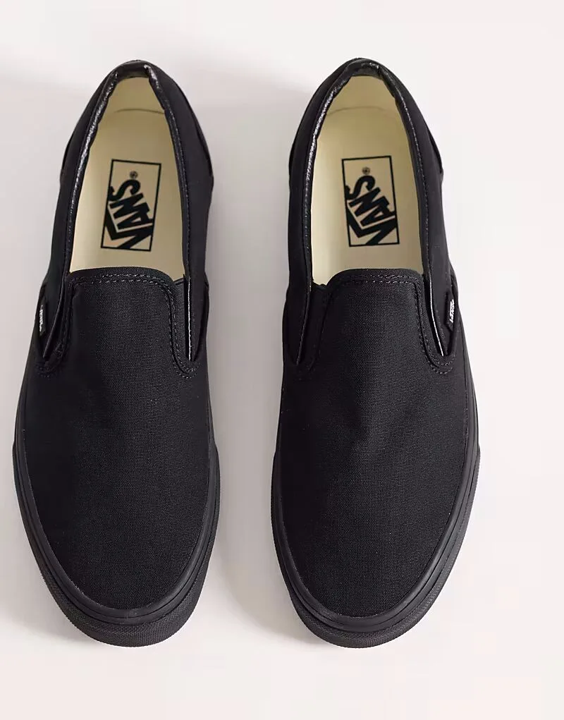 Кроссовки Vans Slip-On в полностью черном цвете — фото 2