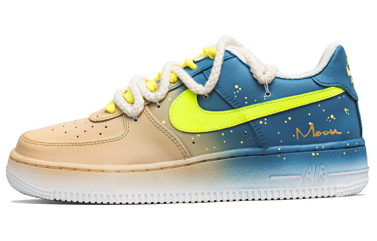 

Кроссовки Nike Air Force 1 Skateboarding Shoes Women's Low-top Yellow/blue, голубой, Синий, Кроссовки Nike Air Force 1 Skateboarding Shoes Women's Low-top Yellow/blue, голубой