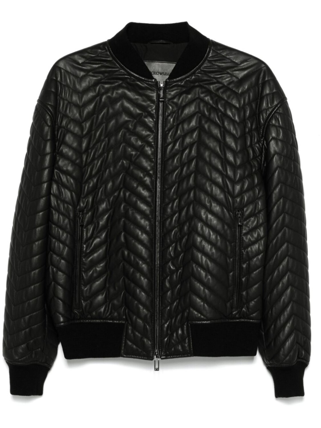

Emporio Armani кожаный бомбер, черный