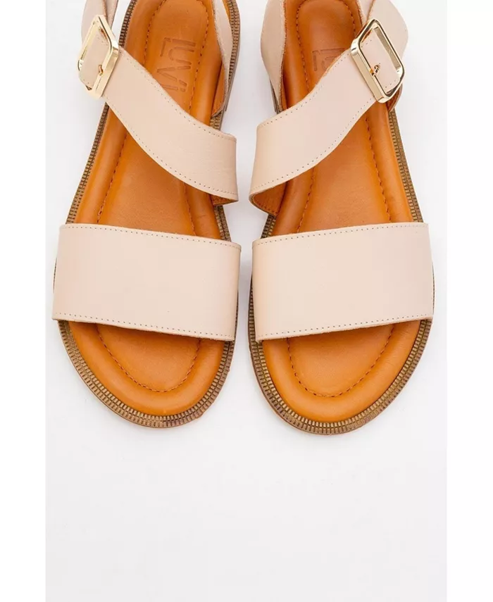 Кожаная сандалия Majesty (женская) Forever & Always Shoes, загар/бежевый — фото 2