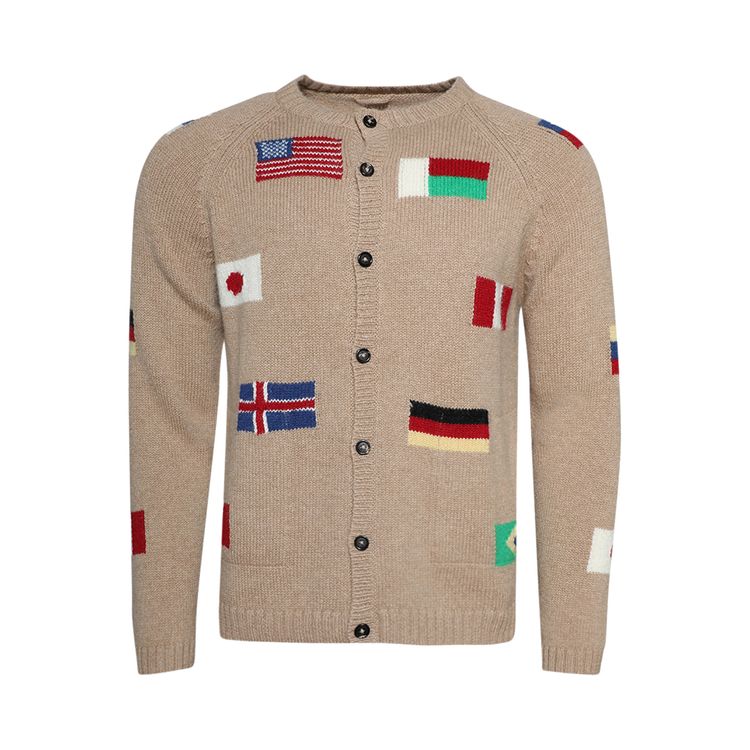 

Кардиган Bode Round The World Cardigan Tan, желто-коричневый