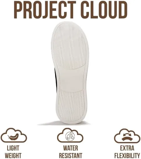 Мужские кроссовки Project Cloud с стелькой из настоящей кожи и памяти формы - легкие и противоскользящие кроссовки для мужчин, повседневные кроссовки без шнурков (Hudson), черный — фото 4