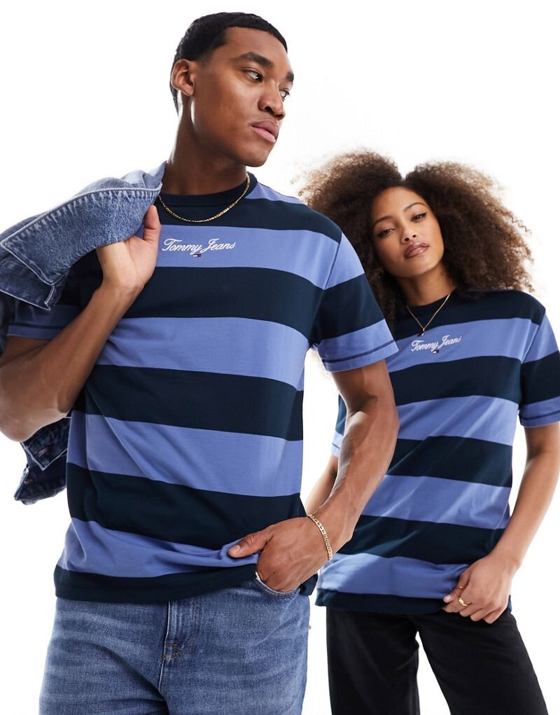 

Tommy Hilfiger – футболка унисекс с широкими темно-синими полосками, стандартного кроя