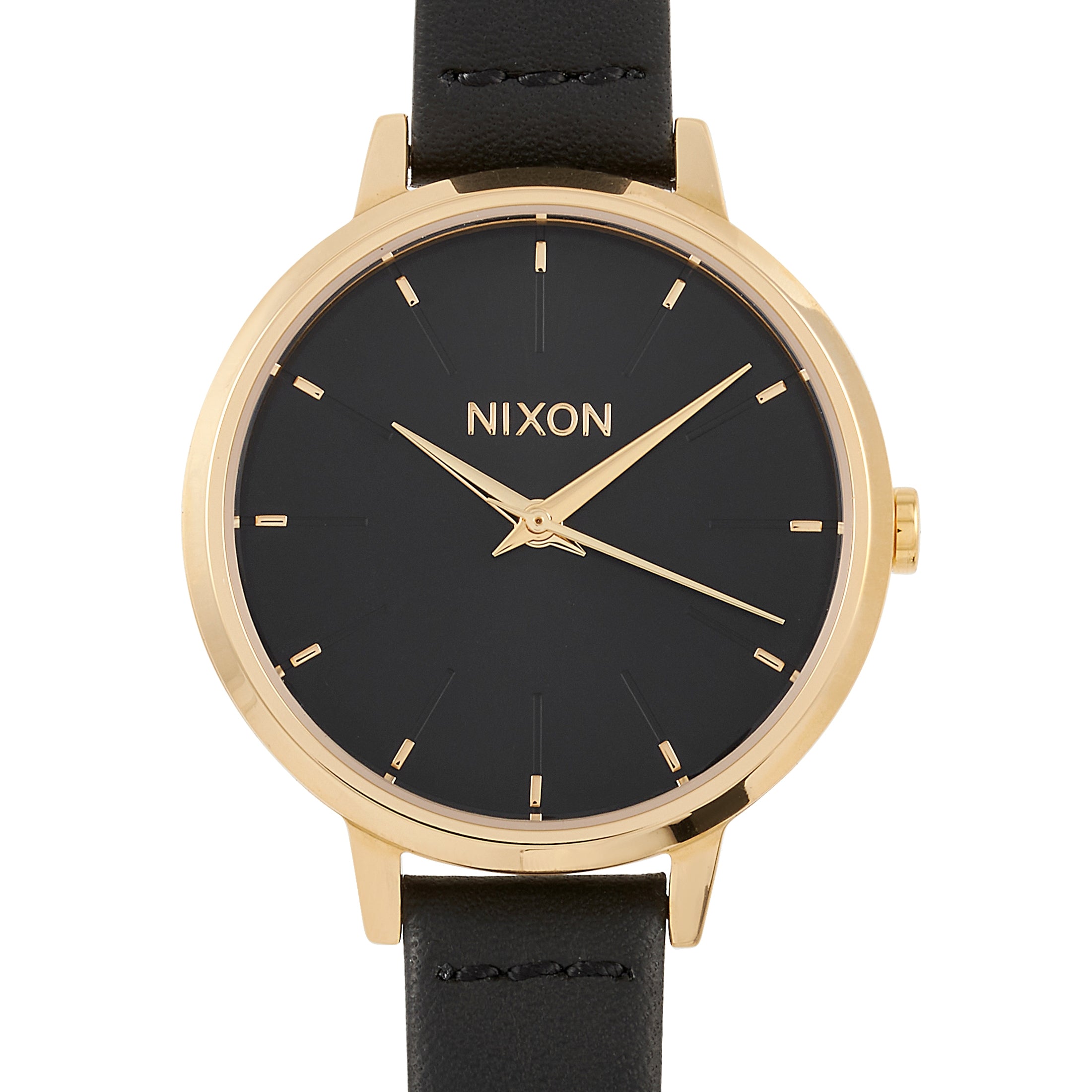 

Часы Nixon Medium Kensignton из кожи 32 мм, золотые/черные, из нержавеющей стали A1261-513
