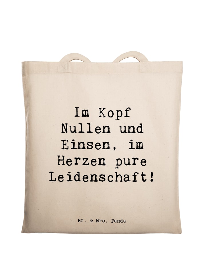 

Mr. & Mrs. Panda Сумка-шоппер с надписью «Программист», сердечко с надписью кремового цвета